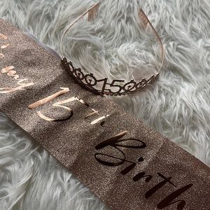 15th Birthday Crown, Sash, and Pin